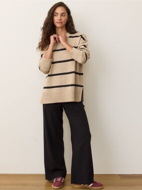 Marine Layer Allison Tencel Black Wide Leg Trouser Pants